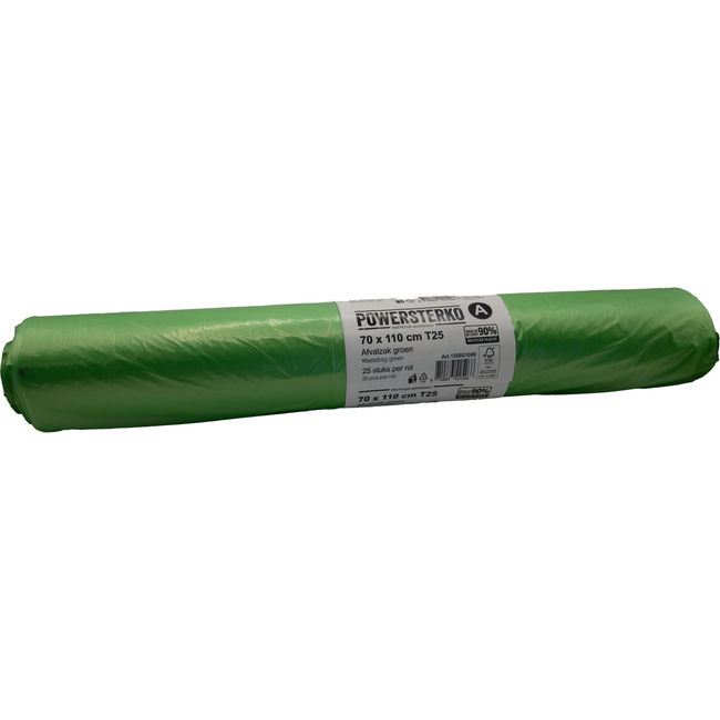 Klika -  Afvalzak | Gerecycled LDPE | 70x110cm | T25 | groen | 250 stuks