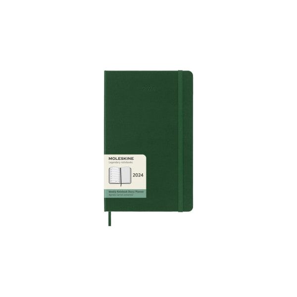 Agenda 2024 Moleskine 12m Planer Weekly 7day/1 Seite groß 130x210mm Hartdeckel Myrtle Green