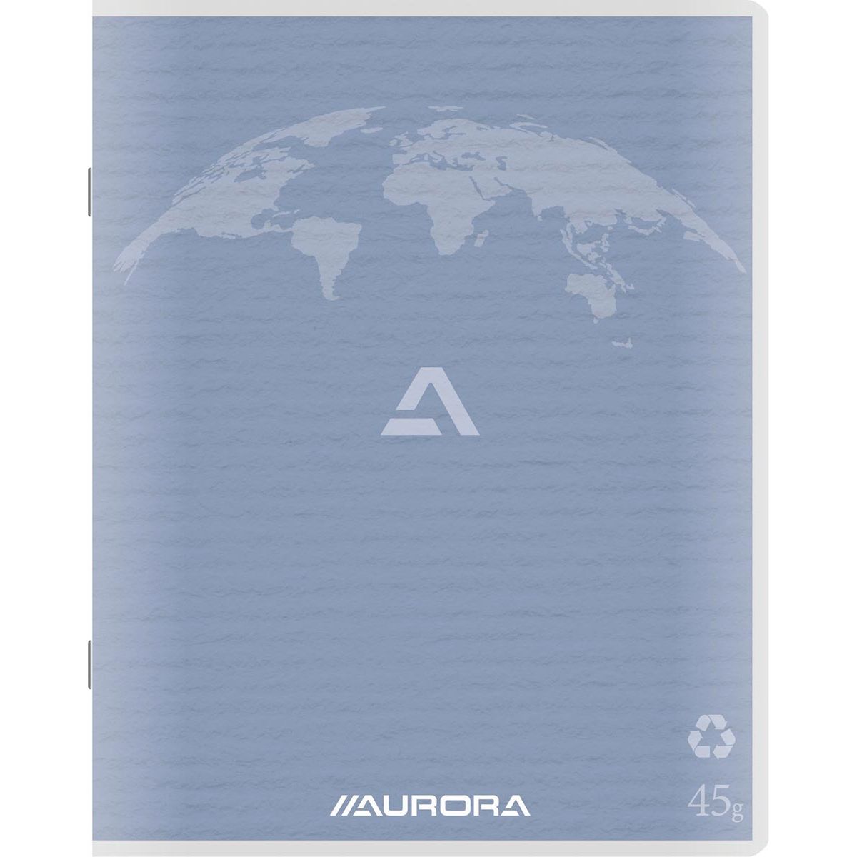 Aurora - Writing 45 notebook made of recycled paper, 96 pages, squared 5 mm, light blue