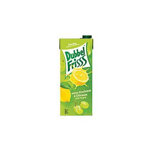 DubbelFrisss - Fruitdrank dubbelfrisss witte druif citroen 1500ml | Pak a 1500 milliliter | 8 stuks