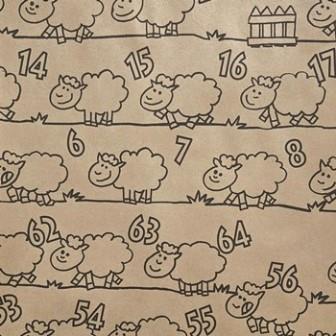 Klika -  Cadeaupapier Geschenkpapier Counting sheep on brown 50 cm