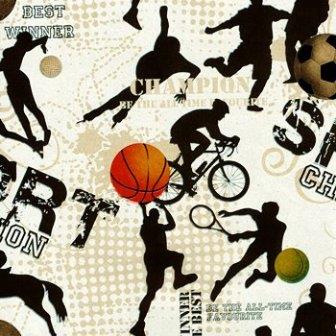 Klika -  Cadeaupapier Geschenkpapier Sports champion on brown 50 cm