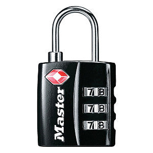 Master Lock - Hangslot masterlock 3-cijfer tsa zwart 30mm | Blister a 1 stuk