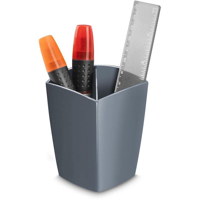 Gloss by CEP -   potloodbakje met 2 vakken, grijs