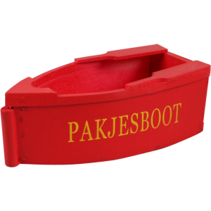 Klika - houten pakjesboot 20x10x7cm rood