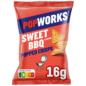 POPWORKS - CHIPS POPWORKS SWEET BBQ 16GR | Ompoot un 12 grammes de base x 16