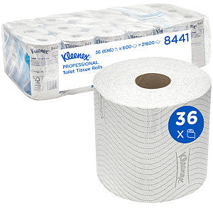Kleenex - Toiletpapier kleenex 8441 2-laags 600vel wit | Pak a 36 rol