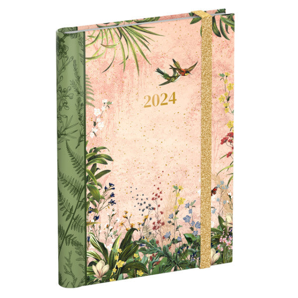 Agenda 2024 Lannoo Botanic 7 Tage/2 Seiten 120x160 Wire-O Pink