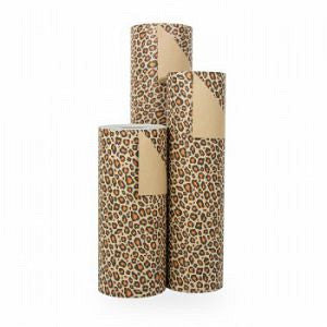 Klika - Cadeaupapier - Geschenkpapier - Leopard on brown ribbed 50 cm