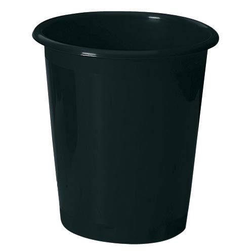 Langlebig – Basic-Papierkorb, schwarz