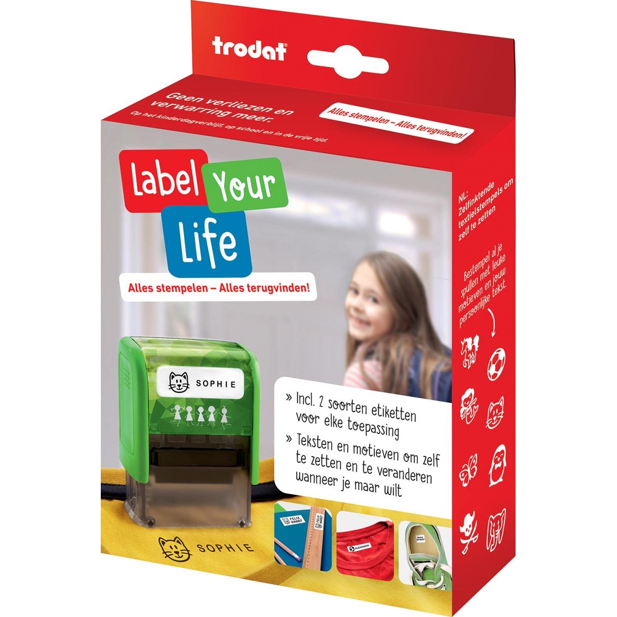 Trodat - Label Your Life textile stamp, Dutch
