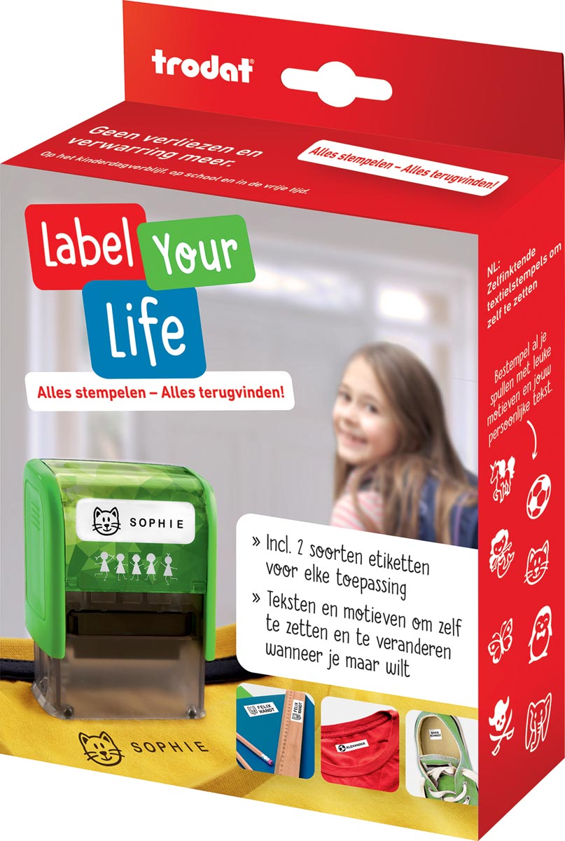 Trodat - Label Your Life textiel-stempel, Nederlands