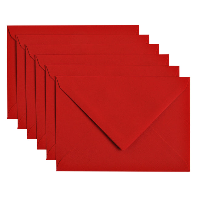 Papicolor - Envelope C6 114x162mm red pack of 6 pieces