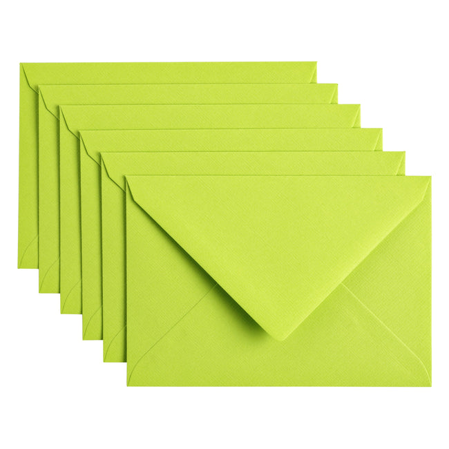 Papicolor - Enveloppe C6 114x162mm vert pomme pack de 6 pièces