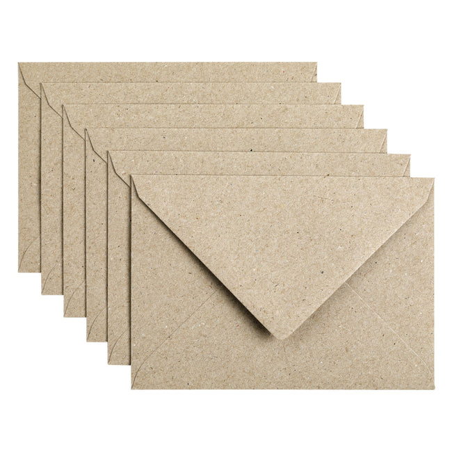 Papicolor - Enveloppe C6 114x162mm kraft gris pack de 6 pièces