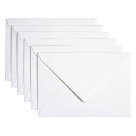 Papicolor - Sobre C6 114x162mm blanco perla metalizado paquete de 6 piezas