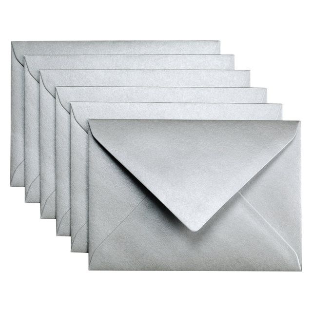 Papicolor - Enveloppe Papicolor C6 114x162mm Metallic Silver | Prendre un 6 morceau