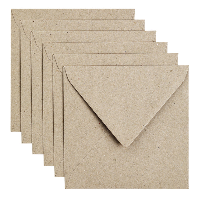 Papicolor - Enveloppe 140x140mm kraft gris pack de 6 pièces