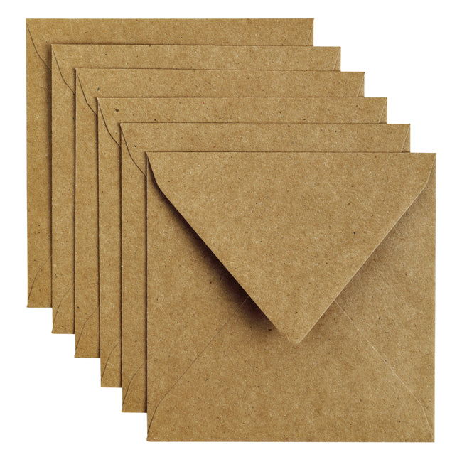 Papicolor - Enveloppe 140x140mm kraft marron pack de 6 pièces