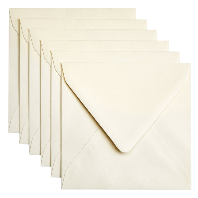 Papicolor - Enveloppe 140x140mm ivoire métallisé pack de 6 pièces