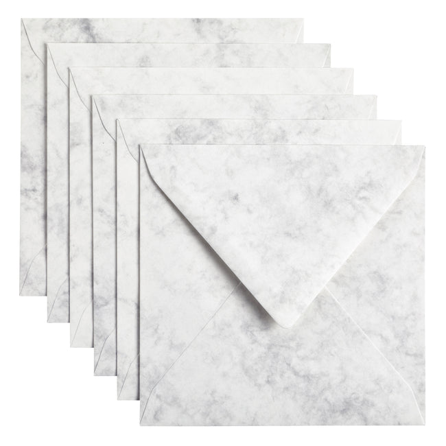 Papicolor -  Envelop  140x140mm marble grijs