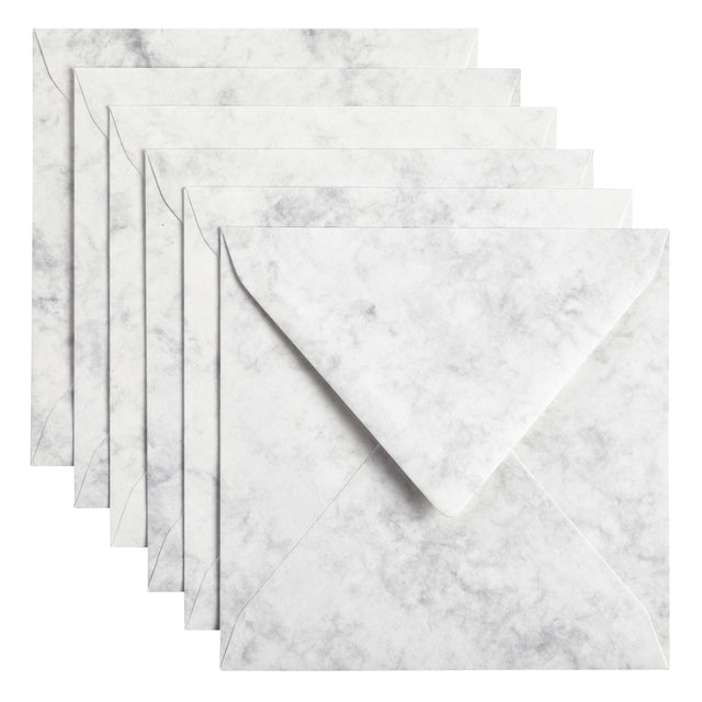 Papicolor - Envelop 140x140mm marble grijs