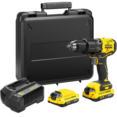 Stanley - Trapano a percussione Brushless FatMax in valigetta, 18 V, 2 x 2,0 AH