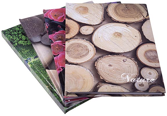 OFFICE products -   schrift, Nature, met harde kaft, A5, 96 blad, met kantlijn, gelijnd