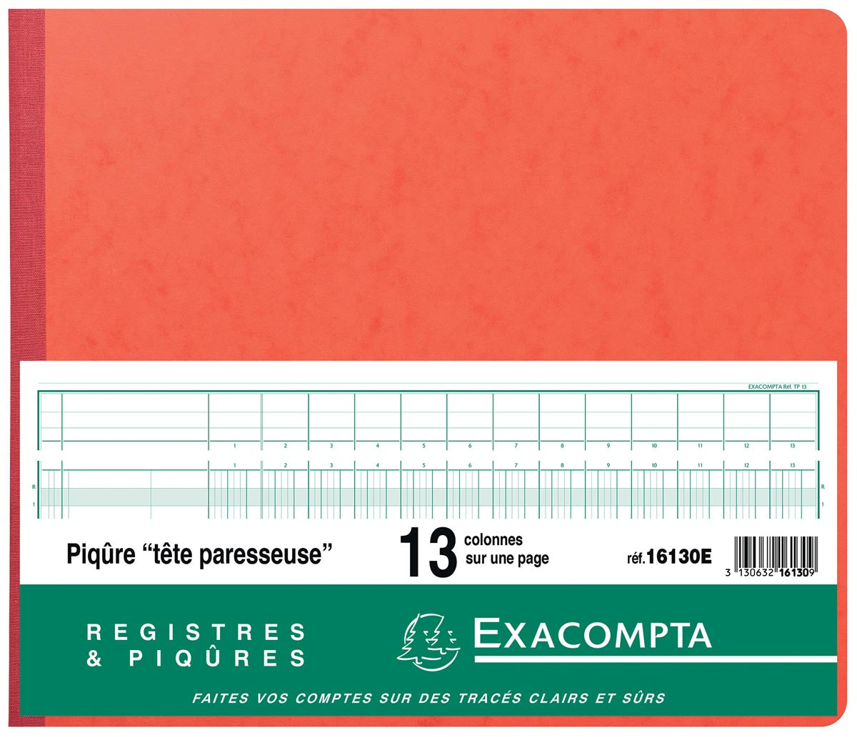 Exacompta - registers, ft 27 x 32 cm, 13 columns on 1 page, 31 lines, 80 pages