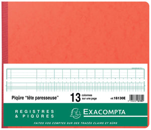 Exacompta - registers, ft 27 x 32 cm, 13 columns on 1 page, 31 lines, 80 pages