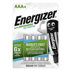 Energizer - Batterij oplaadbaar energizer aaa 4st | Pak a 4 stuk
