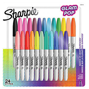 Sharpie - Viltstift ie glampop f 24st assorti | Blister a 24 stuk