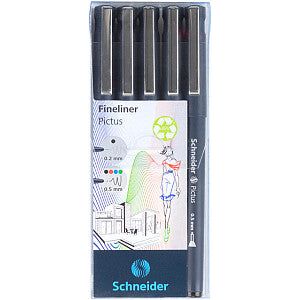 Schneider - Fineliner pictus 5st assorti | Etui a 5 stuk