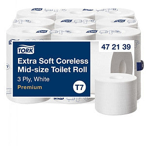 Tork - papier toilette T7 Premium 3 couche 472139 | Paquet de 18 rouleaux