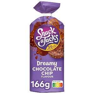 Snack-a-Jacks - Rijstwafel chocololate chip | Pak a 166 gram | 8 stuks