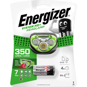 Energizer -  hoofdlamp Vision HD+, inclusief 3 AAA batterijen, op blister