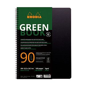 Rhodia - Notbk greenbook a4+ lijn 4-g 180pag zwart | 1 stuk