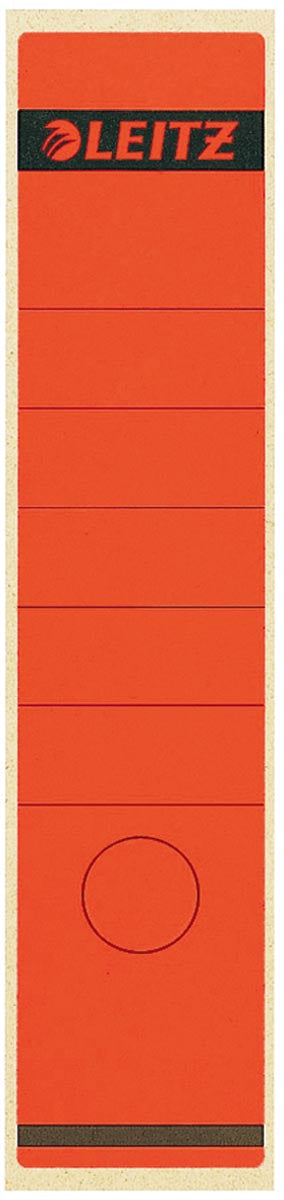 Leitz -  rugetiketten, zelfklevend, ft 6,1 x 28,5 cm, pak van 10 stuks, rood