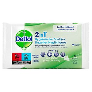 Dettol-hygiénic lingettes Dettol Wipes 2-en-1 12st | Emballez un 12 morceau