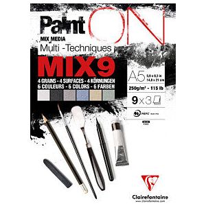 Clairefontaine - Mix media papier cf a4 paint on 27vel 250gram ass | 1 stuk