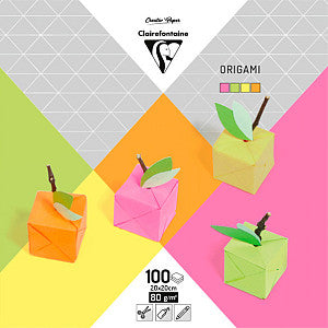 CLAIREFONTAINE - ORIGAMI CLAIREFONTAINE NEON 20X20CM 100V 70GRAM | 1 paquet