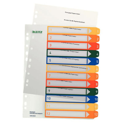 Leitz -  12940000 indextab Numerieke tabbladindex Polypropyleen (PP) Meerkleurig