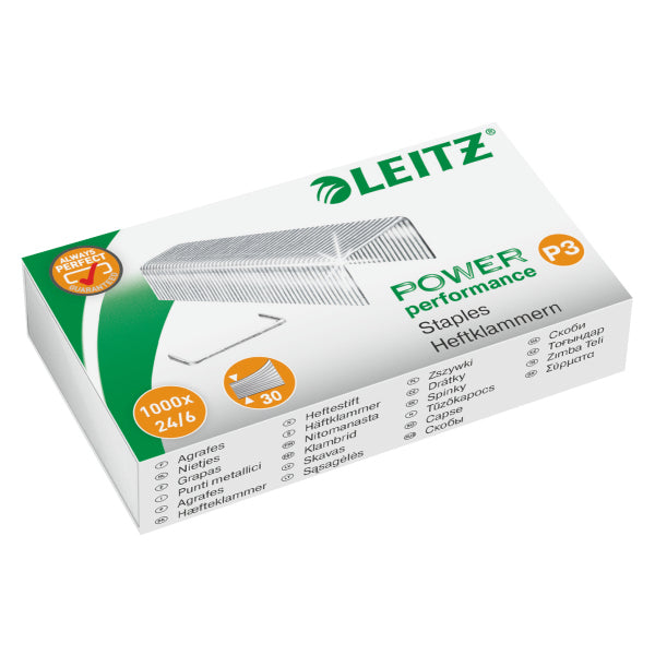 Leitz - Agrafes 24/6 galvanisées 1000 pièces