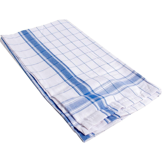 Klika - Handdoek Adalynne, ft 50 x 70 cm, geruit, blauw, pak van 6 stuks