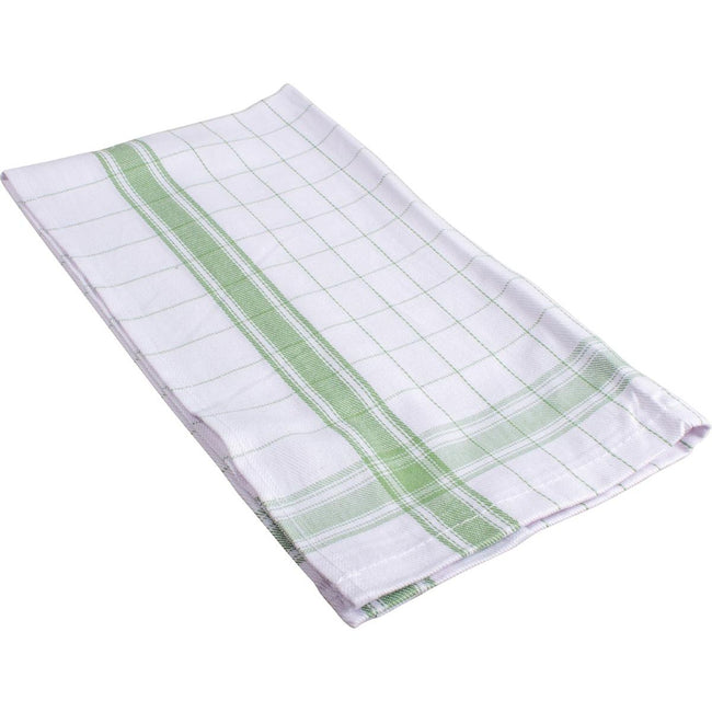 Merkloos - Handdoek Adalynne, ft 50 x 70 cm, geruit, groen, pak van 6 stuks