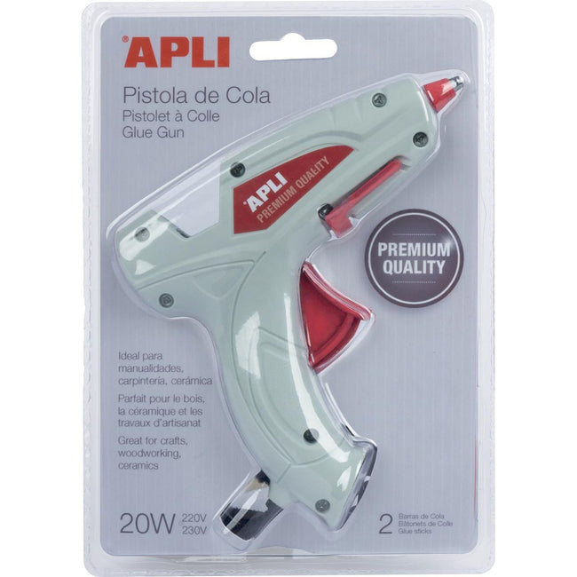 Apli - pistola per colla, incluse 2 cartucce di colla, in blister