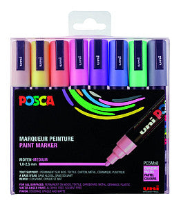 POSCA - Paintmarker PC -5m, Set von 8 Markierungen in verschiedenen Pastellfarben