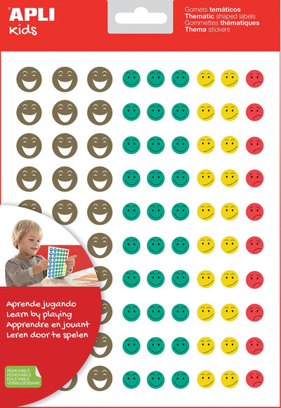 Apli -  Kids beloningsstickers Happy Smile, blister met 12 vellen