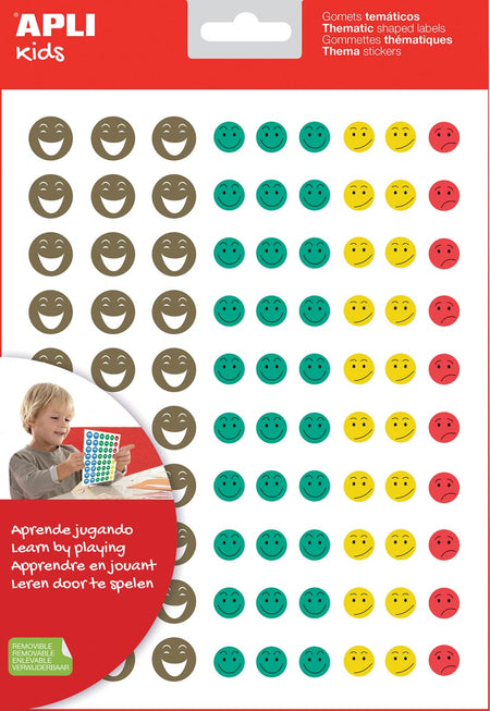 Apli -  Kids beloningsstickers Happy Smile, blister met 12 vellen