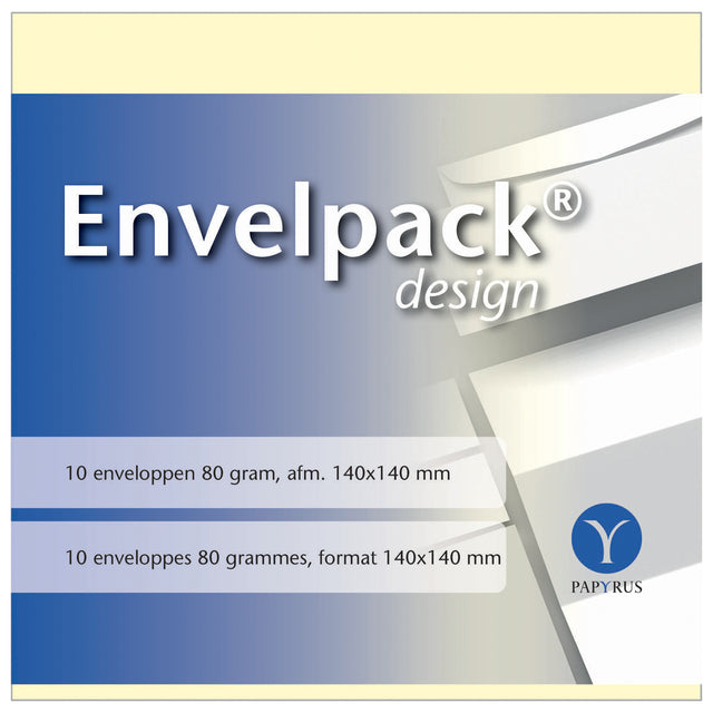 Papyrus - Umschlag Papyrus Envelpack Square 140x140mm Elfenbein | Außenschachtel A 10 Anzug x 10 Stück